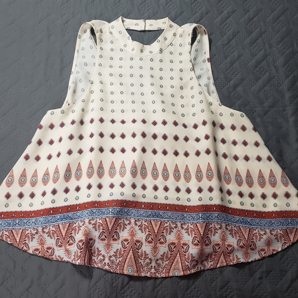 Show Me Your Mumu V-Back Halter Sleeveless Top Size Medium